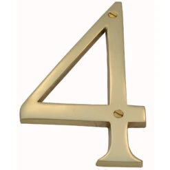 Domino Brass - Numerals - Number 4 - Design 900 (6 Sizes)
