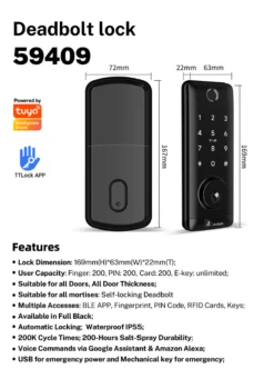 Austyle - Digital Smart Entrance Deadbolt Kit H169xW63mm -Deals Windsor Restorations Store 2b3f33 06a6a619ec834268a63facbd8e8d8f46mv2