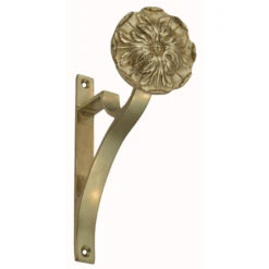 Domino Brass - Curtain Rod End Bracket - Flower - Suit 19, 25, 32mm Tube