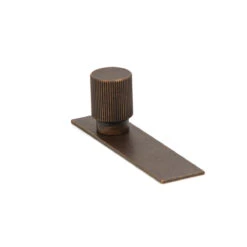 Momo Handles - Arpa - Art Deco Lined Round Cupboard Knob & Backplate D22mm