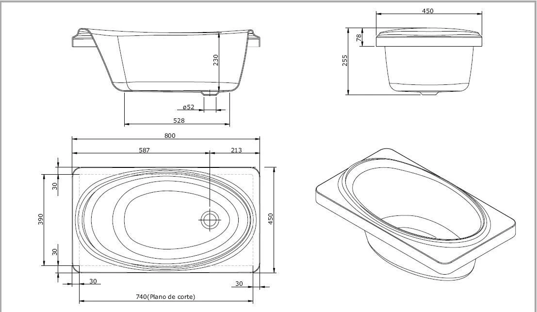 Turner Hastings - Acrylic Baby Bath 80 X 45 3 Turner Hastings - Acrylic Baby Bath 80 X 45 - Image 3
