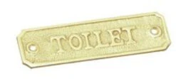 Superior Brass - Decorative Sign - 'Toilet' Small Rectangular