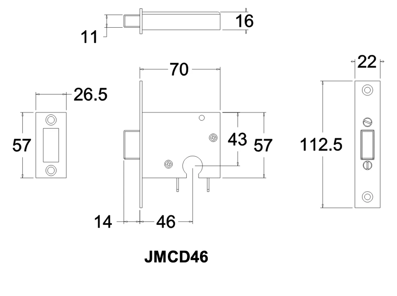 Jacksons JMC29 & JMCD46 - Euro High Security Deadbolt Lock B46, 60mm 3 Jacksons JMC29 & JMCD46 - Euro High Security Deadbolt Lock B46, 60mm - Image 3