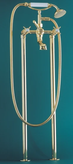 CB Ideal - Heritage - Floor Bath Mixer Set With Cradle & Handshower