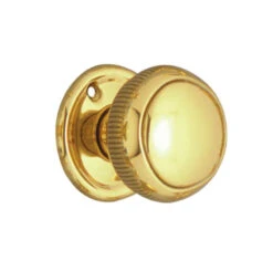 Superior Brass - Milled Edge Door Knob On Round Rose D52mm - All Variants