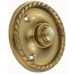 Domino Brass - Door Bell - Georgian Rope Bell Press D57mm