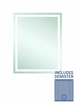 Thermogroup - Ablaze Sandblasted Border Demister Mirrors - Sierra - All Sizes