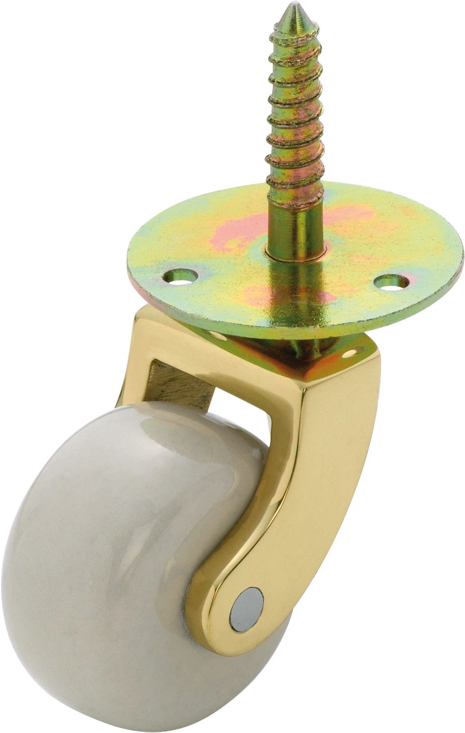 TradCo - Screw Plate Castor - Porcelain Wheel D38mm 2 TradCo - Screw Plate Castor - Porcelain Wheel D38mm - Image 2