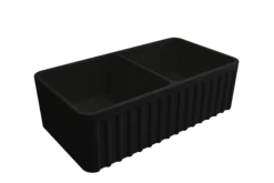 Turner Hastings - Butler Matte Black - Novi 85 X 46 Fine Fireclay Double Sink