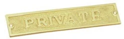 Superior Brass - Decorative Sign - 'Private'