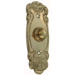 Domino Brass - Door Bell - Ornate Decorative Bell Press H98xW40mm