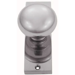 Domino Brass - Screen Door Latch - Classic Knob Plate