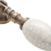 TradCo - Crazed Ivory Porcelain Teardrop Cabinet Handle DR65mm