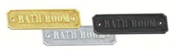 Superior Brass - Decorative Sign - 'Bathroom' Small Rectangular