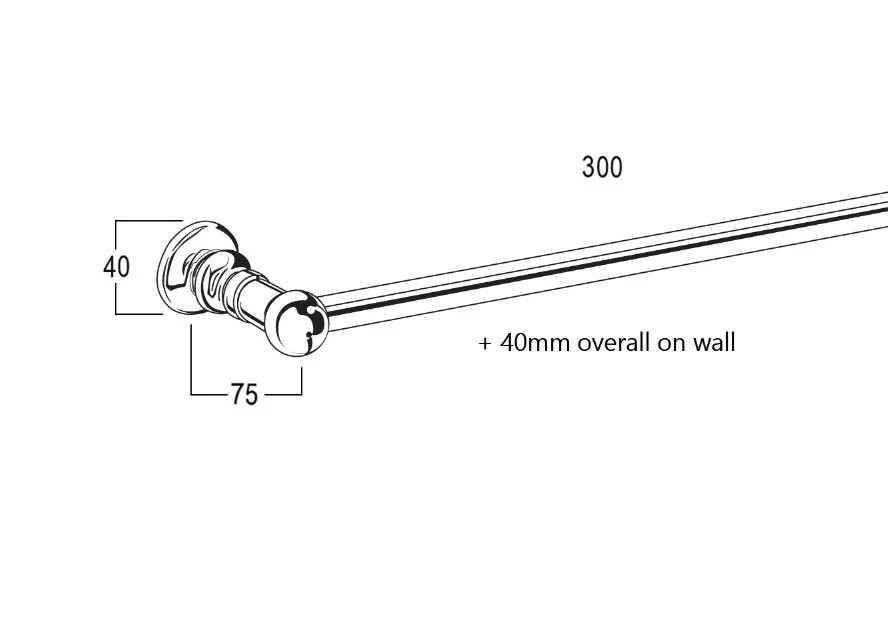 CB Ideal - Olde Adelaide - Single Towel Rail 300mm 6 CB Ideal - Olde Adelaide - Single Towel Rail 300mm - Image 6