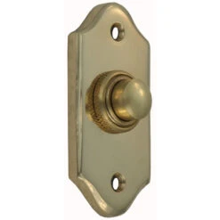 Domino Brass - Door Bell - Shouldered Plate Bell Press H66xW31mm