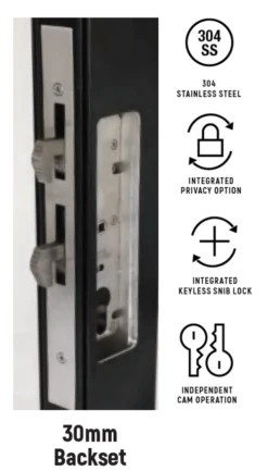 Austyle - MyLOCK Security Cavity Sliding Door Euro Deadbolt & Privacy B30mm