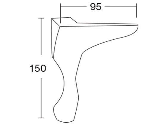 Furnware - Cabriole Furniture Leg - Raw Pine L150xW95xD95mm 2 Furnware - Cabriole Furniture Leg - Raw Pine L150xW95xD95mm - Image 2