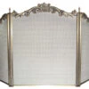 FireUp - Fireplace Accessories - 3 Fold Antique Brass Design Firescreen