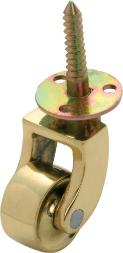 TradCo - Screw Plate Castor - Brass Wheel D25mm