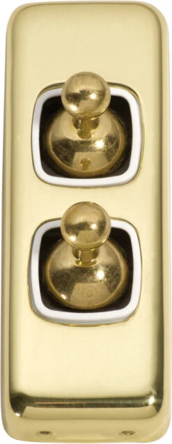 TradCo - 2 Gang Architrave Toggle Switch H82xW30mm