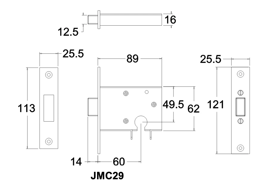 Jacksons JMC29 & JMCD46 - Euro High Security Deadbolt Lock B46, 60mm 2 Jacksons JMC29 & JMCD46 - Euro High Security Deadbolt Lock B46, 60mm - Image 2