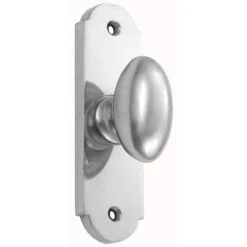 Domino Brass - Screen Door Latch - Oval Knob Plate