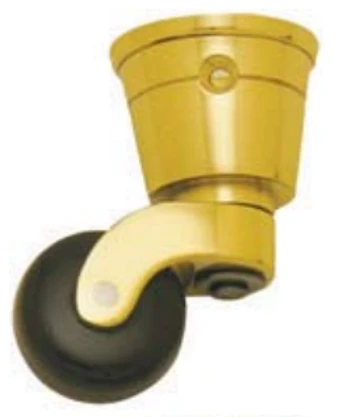 Superior Brass - Cup Castor - Porcelain Wheel ID25, 29, 32, 38, 44mm 2 Superior Brass - Cup Castor - Porcelain Wheel ID25, 29, 32, 38, 44mm - Image 2