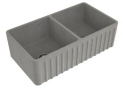 Turner Hastings - Butler Concrete Look - Novi 85 X 46 Fine Fireclay Double Sink