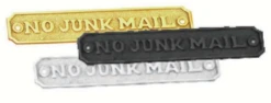 Superior Brass - Decorative Sign - 'No Junk Mail'